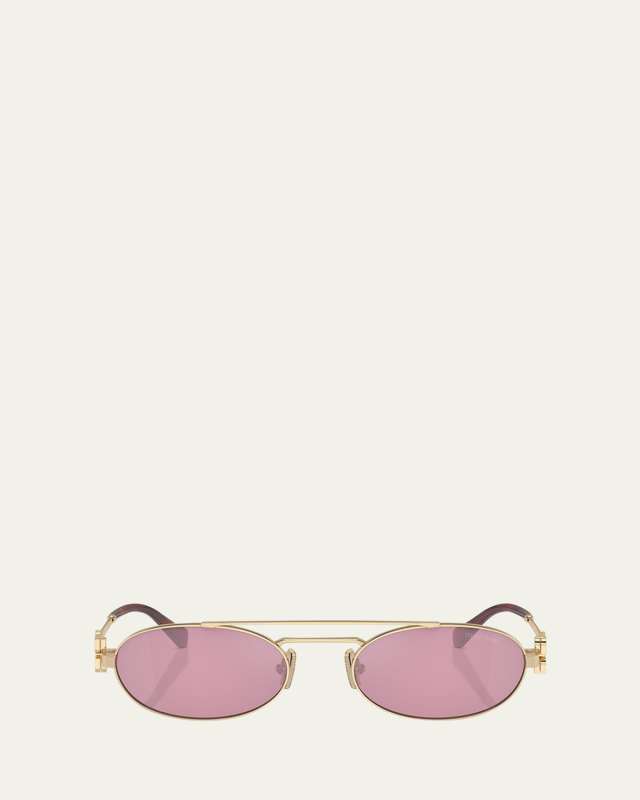 Logo Metal Aviator Sunglasses